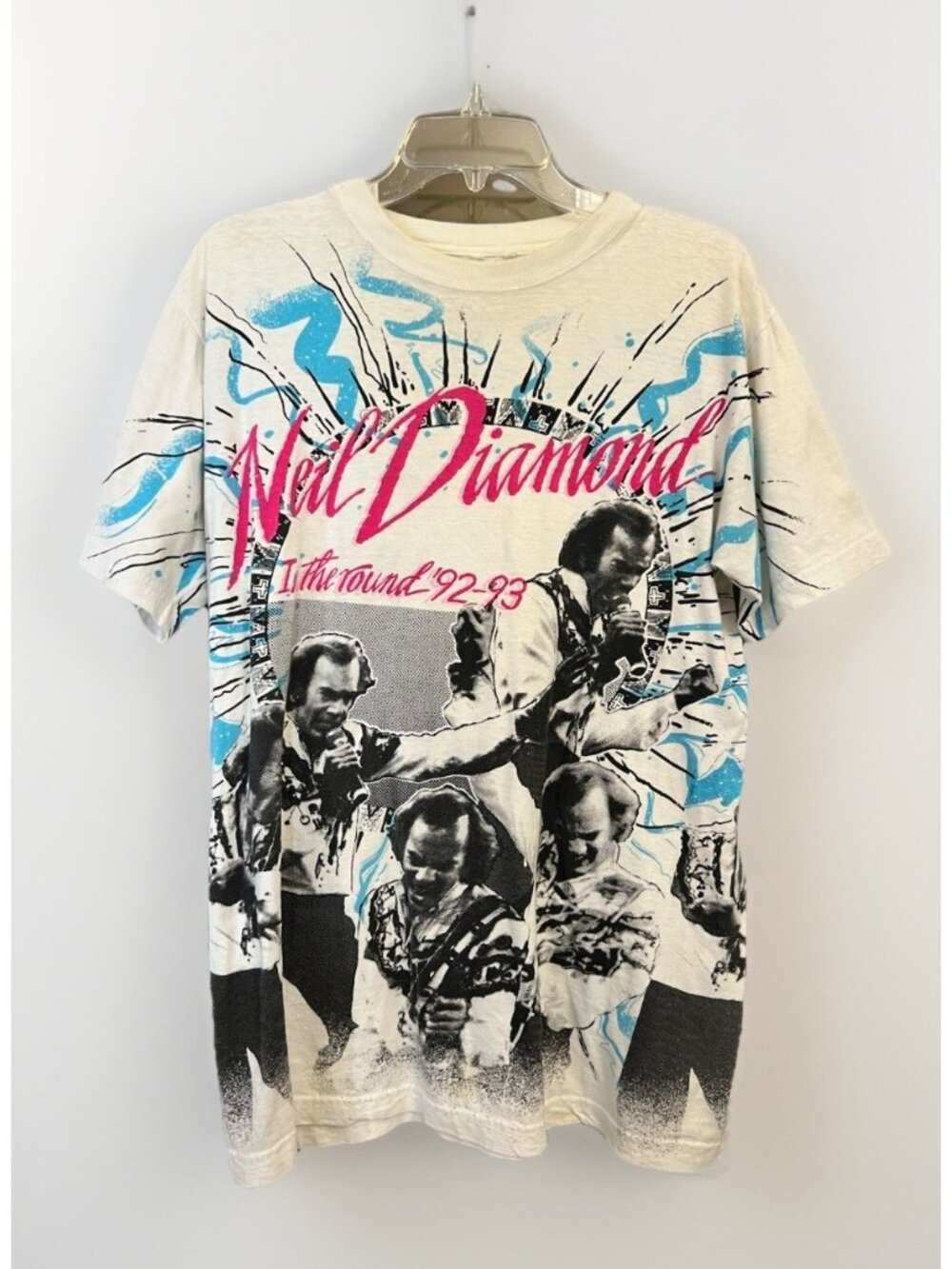 Vintage Neil Diamond In The Round 1992 T-Shirt L All Double Sided Concert Tee.